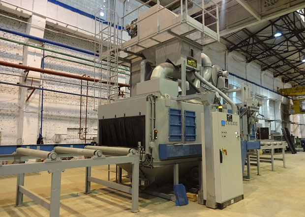 Запуск дробеметной установки STEM рольгангового типа