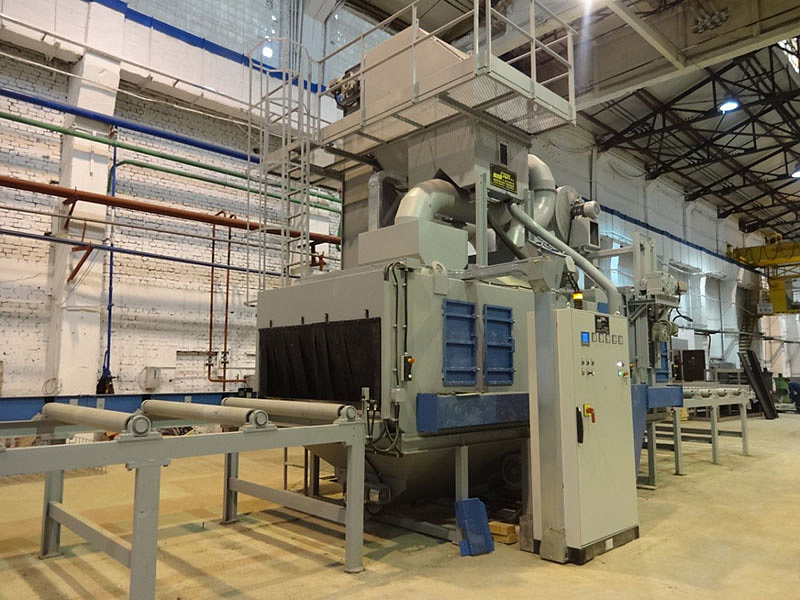 Запуск дробеметной установки STEM рольгангового типа